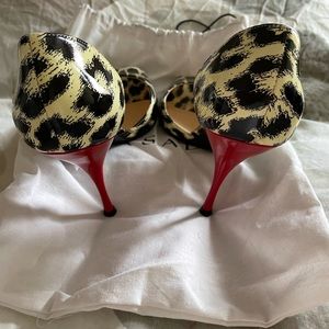 Casadei patent leather animal print stiletto heels